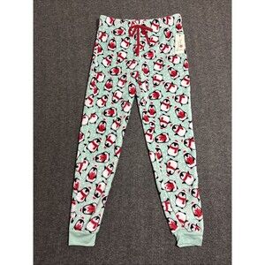Secret Treasures Women's Sleepwear Pants Penguin Print Fleece Green Small 4-6